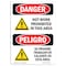 Signmission OSHA, Hot Work Prohibited In This Area Bilingual, 10in X 7in Rigid Plastic, 7" W, 10" H, Spanish OS-DS-P-710-VS-1366 - alternate 1